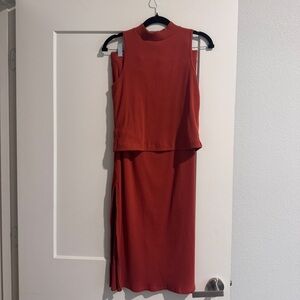 Sleeveless Rust skirt & top set